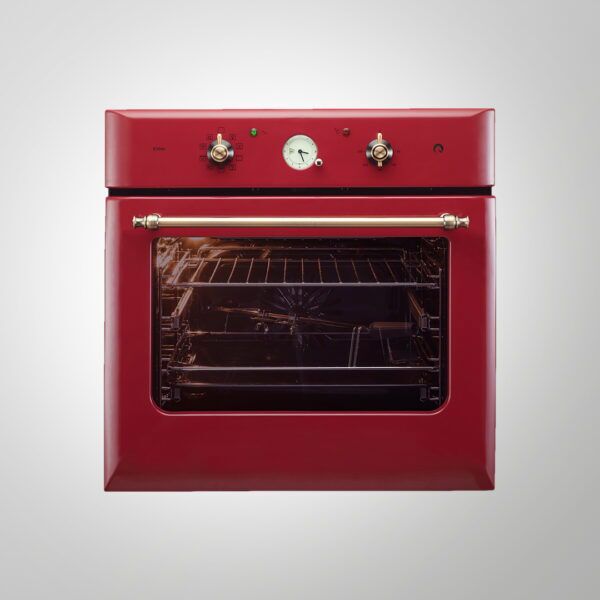 60cm Built in Oven with Red Retro Finish - CLOV 6 RD