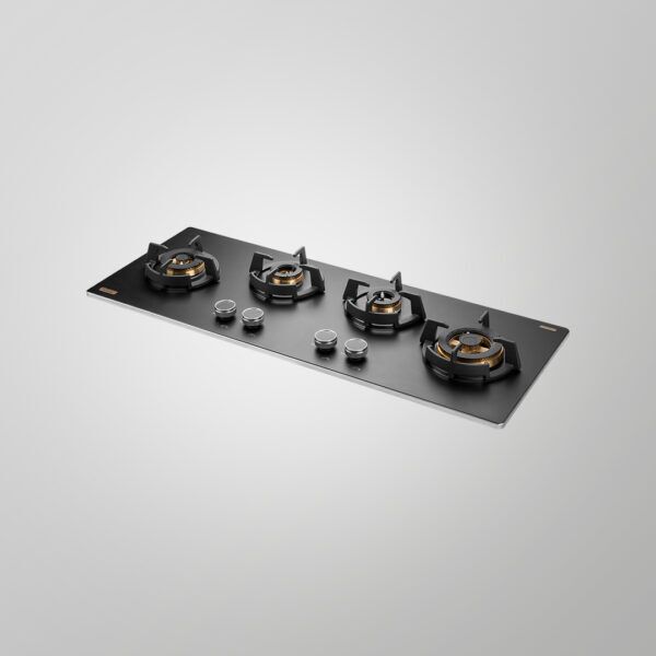 Built-In Hob with Full Brass Burners and Frosted Black Glass- MSM 104X