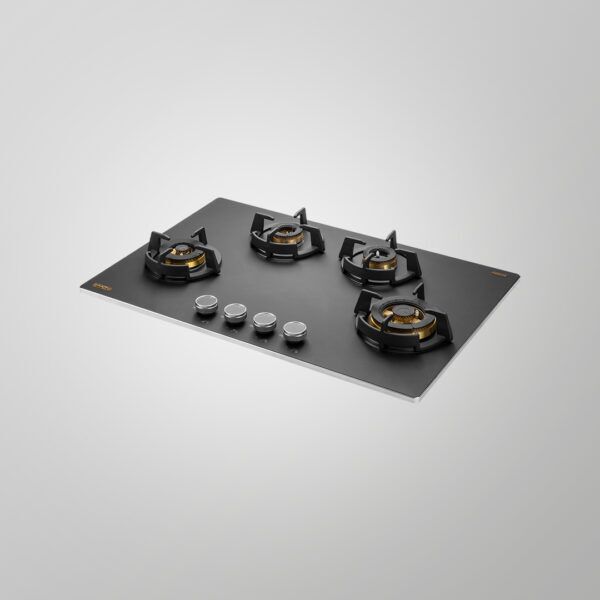 Built-In Hob with Ergonomic Metal Knobs and 4 Brass Burners- MSM 804X